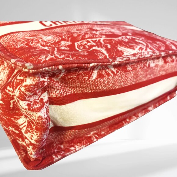 Dior Book Tote Medium Canvas Red / White - Picture 5 of 7